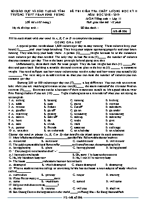 Đề kiểm tra chất lượng học kì II môn Tiếng Anh Lớp 11 - Mã đề 006 - Năm học 2018-2019 - Trường THPT Phan Đình Phùng